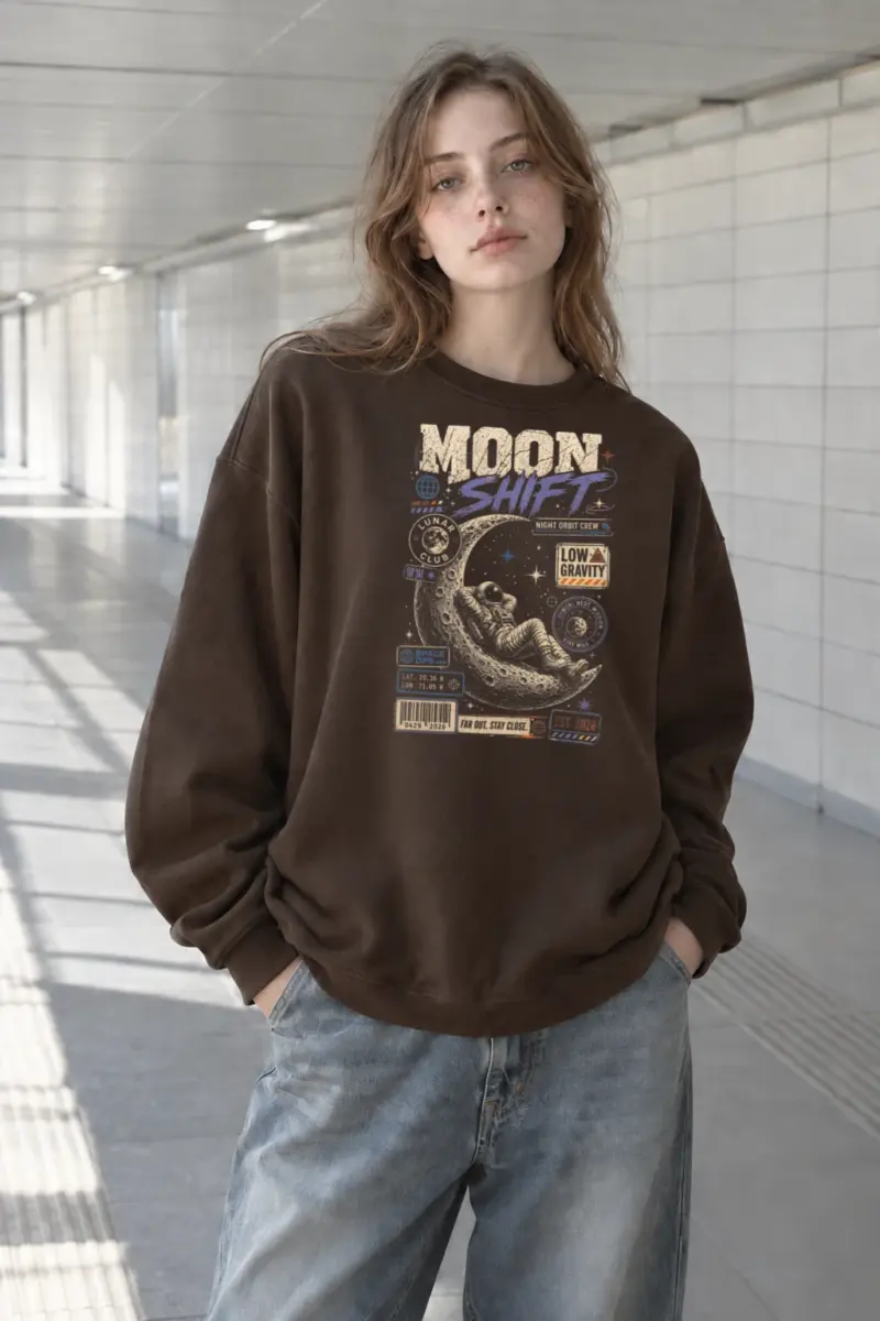 "Moon Shift" Heavy Blend Unisex Crewneck Sweatshirt | Gildan 18000