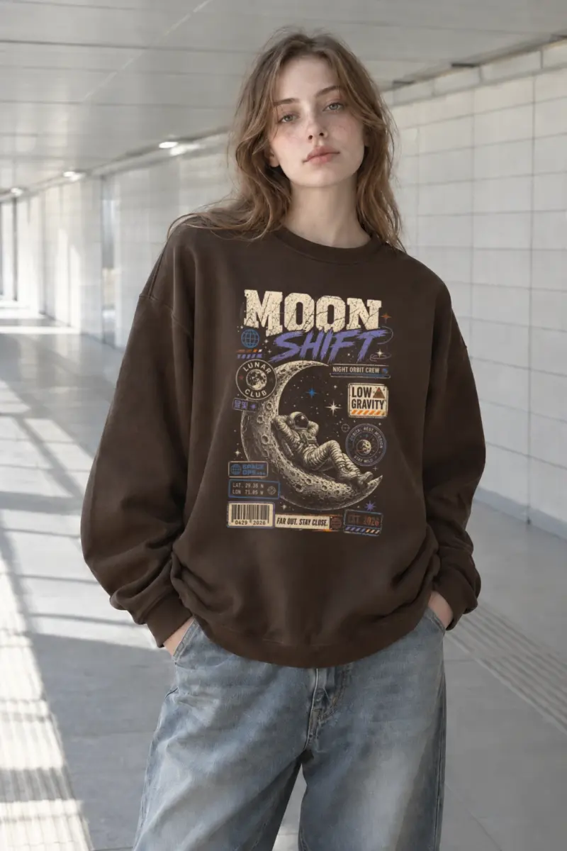"Moon Shift" Heavy Blend Unisex Crewneck Sweatshirt | Gildan 18000