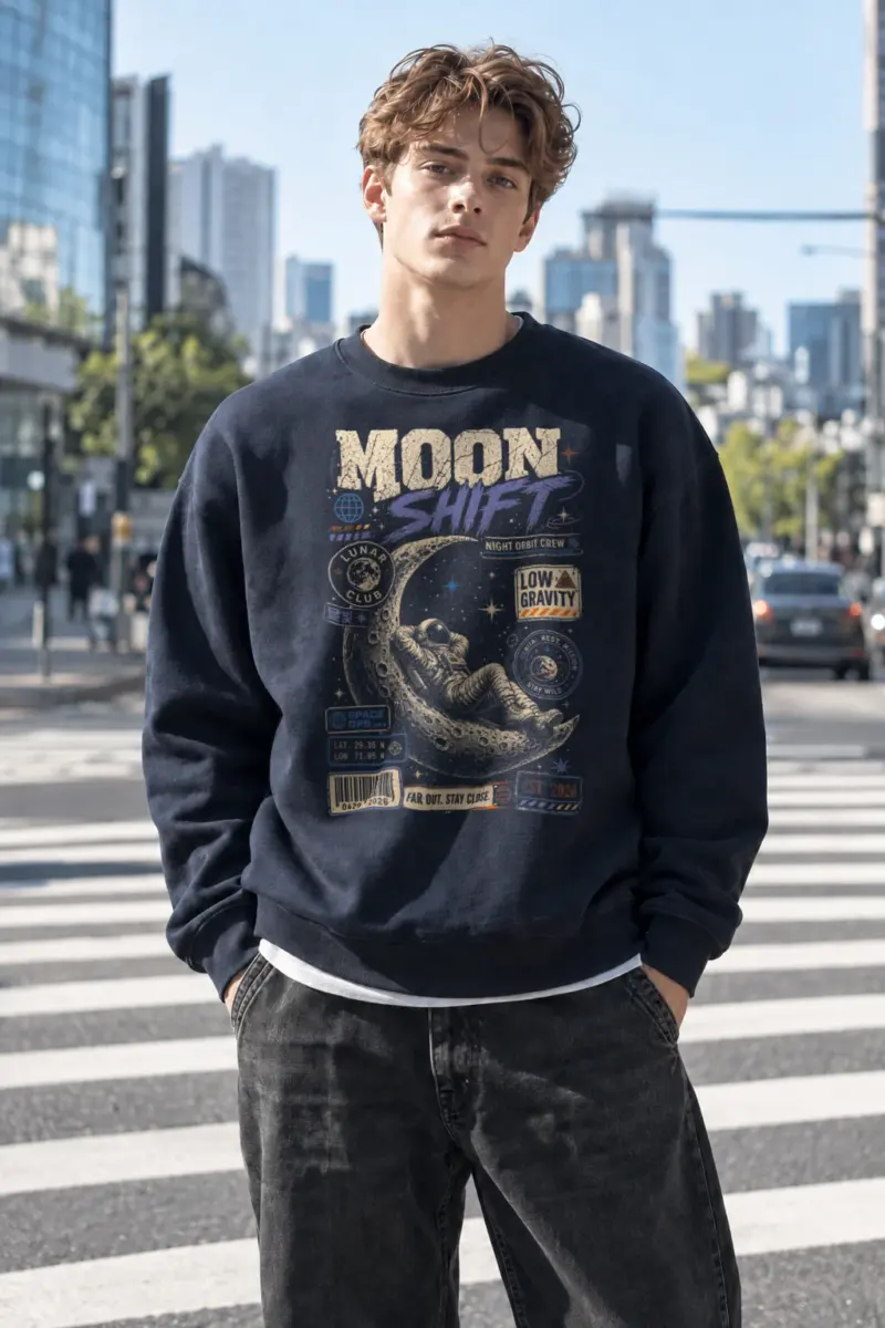 "Moon Shift" Heavy Blend Unisex Crewneck Sweatshirt | Gildan 18000