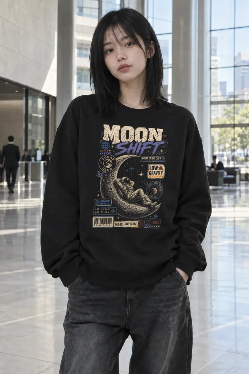"Moon Shift" Heavy Blend Unisex Crewneck Sweatshirt | Gildan 18000