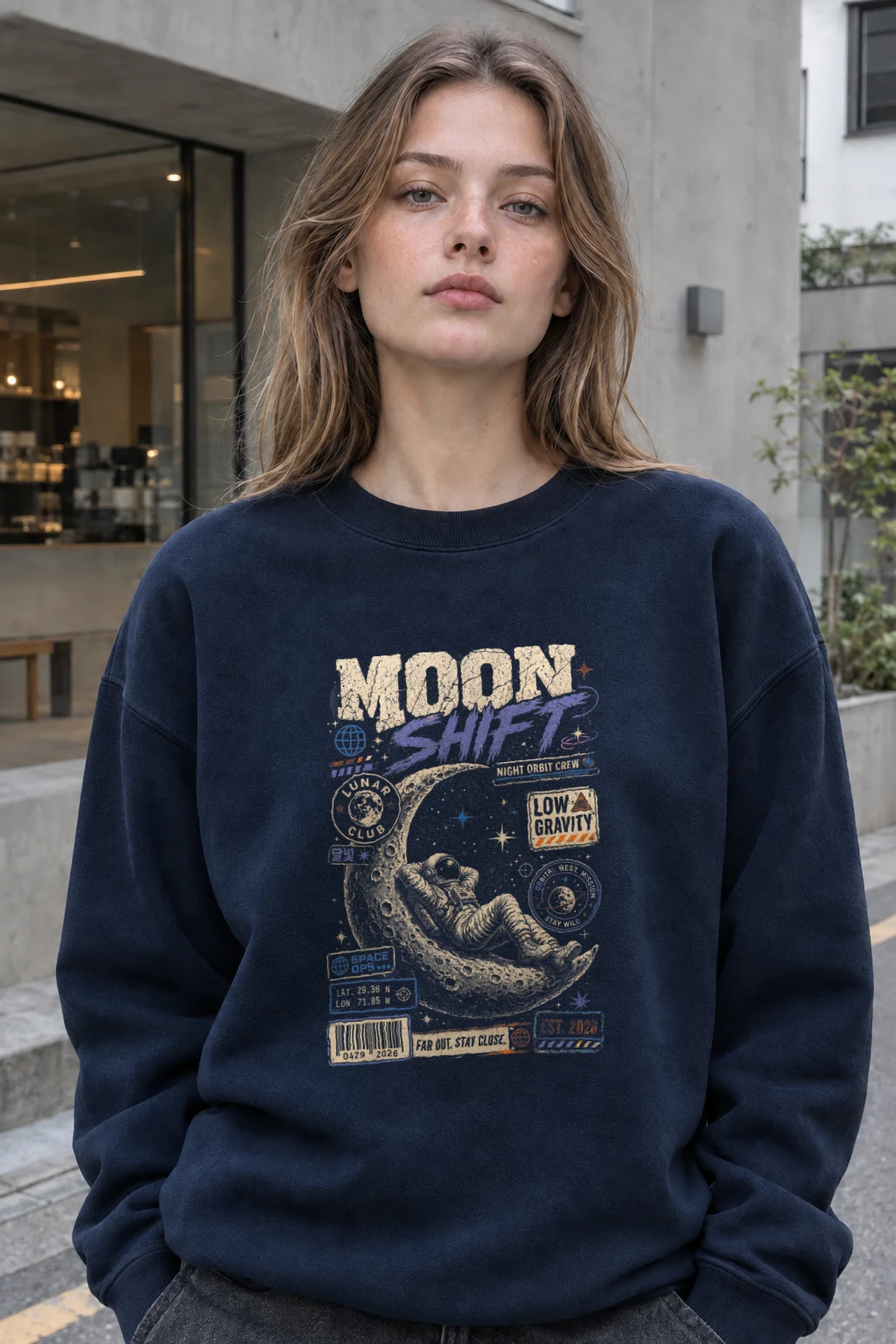 "Moon Shift" Heavy Blend Unisex Crewneck Sweatshirt | Gildan 18000