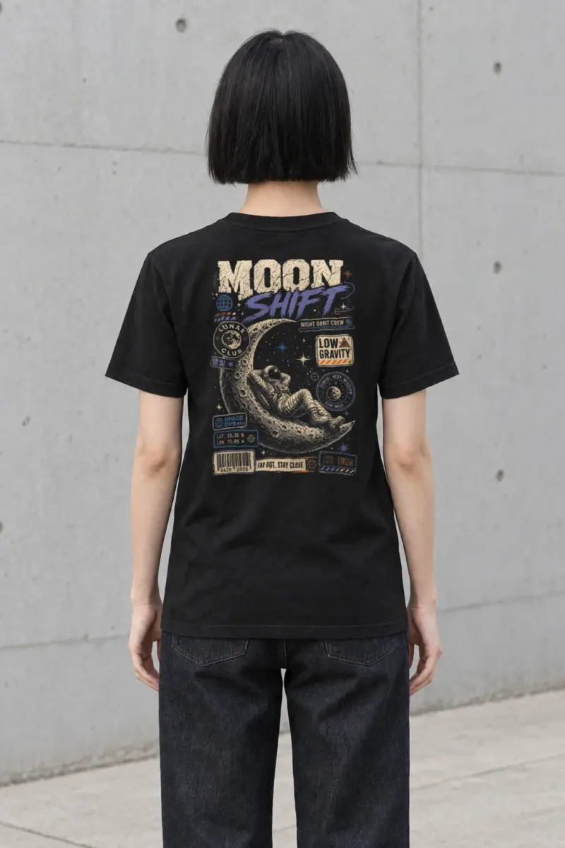 "Moon Shift" Heavyweight Unisex Crewneck T-shirt | Gildan 5000