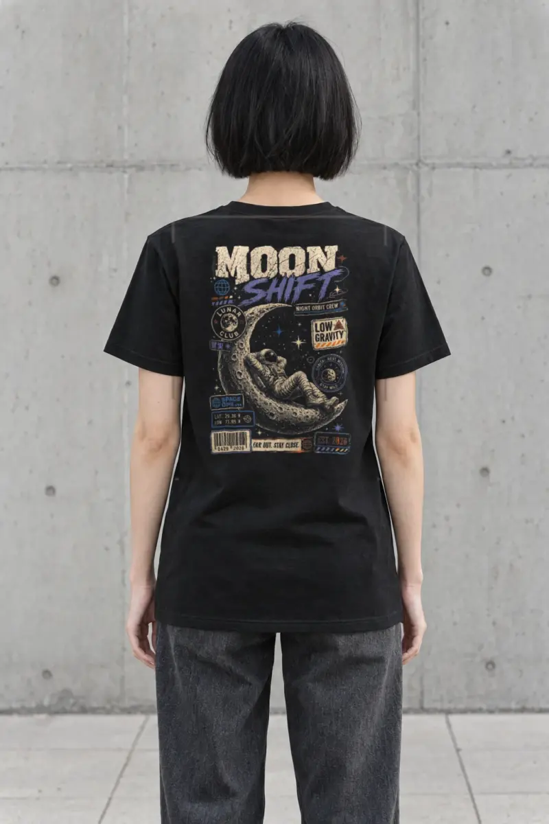 "Moon Shift" Heavyweight Unisex Crewneck T-shirt