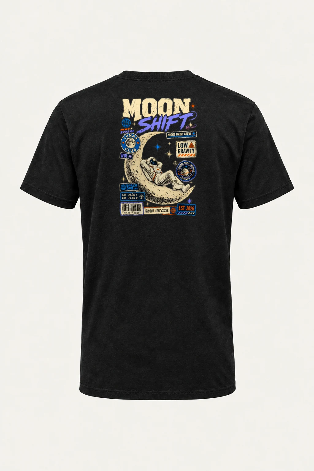 "Moon Shift" Heavyweight Unisex Crewneck T-shirt | Gildan 5000