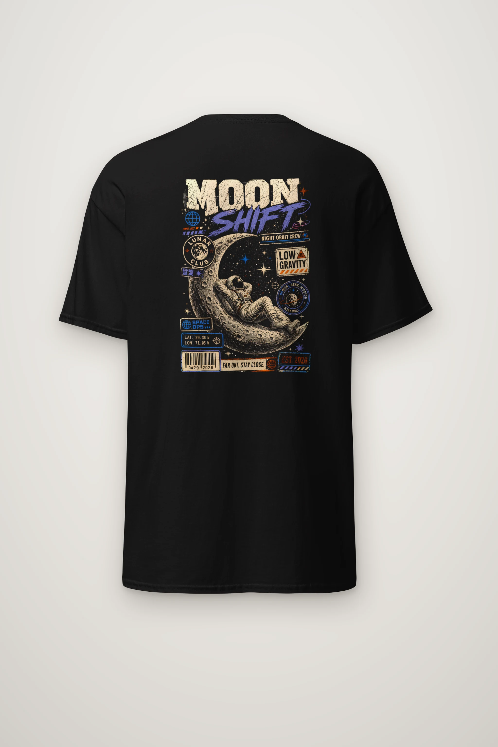"Moon Shift" Heavyweight Unisex Crewneck T-shirt