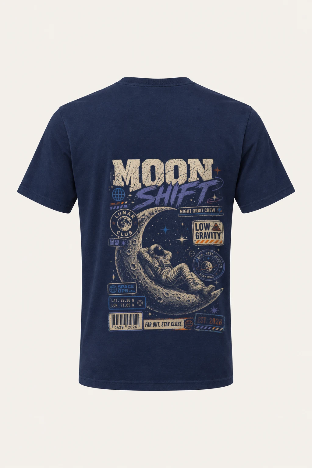 "Moon Shift" Heavyweight Unisex Crewneck T-shirt | Gildan 5000