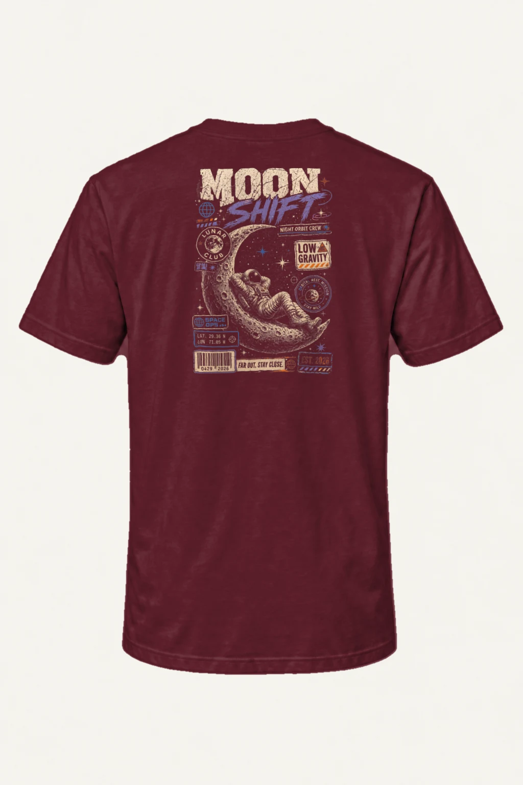 "Moon Shift" Heavyweight Unisex Crewneck T-shirt | Gildan 5000