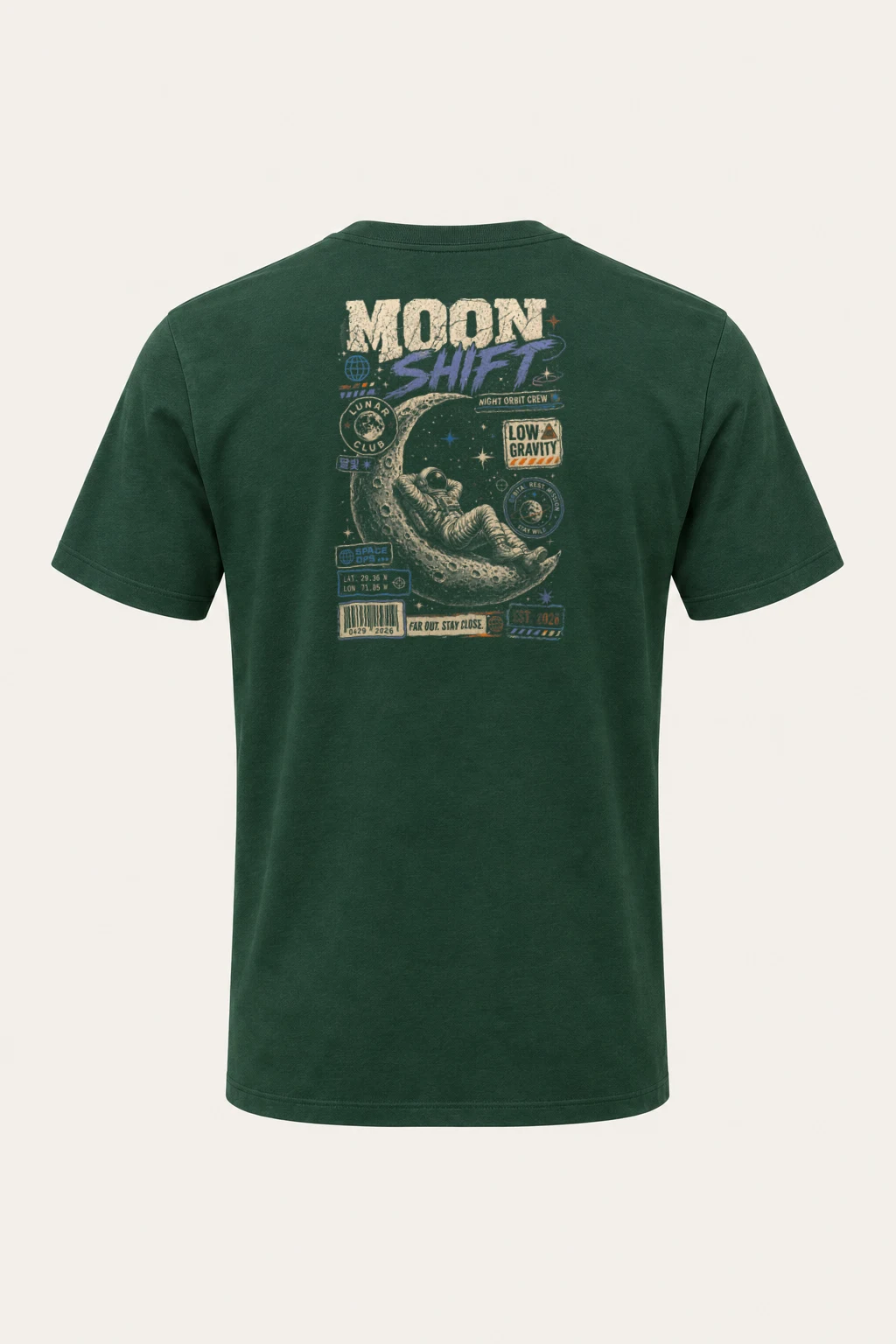 "Moon Shift" Heavyweight Unisex Crewneck T-shirt | Gildan 5000