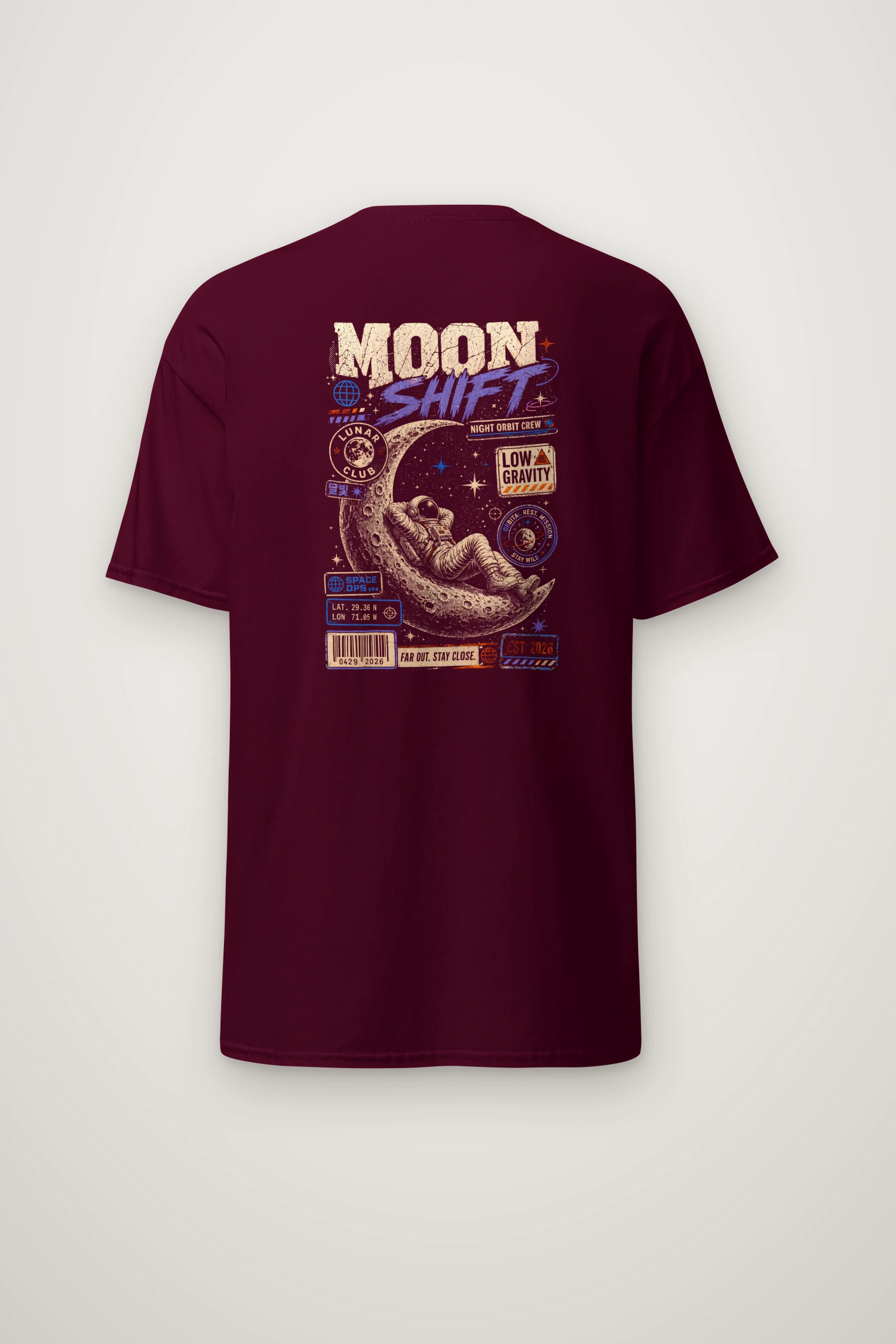 "Moon Shift" Heavyweight Unisex Crewneck T-shirt
