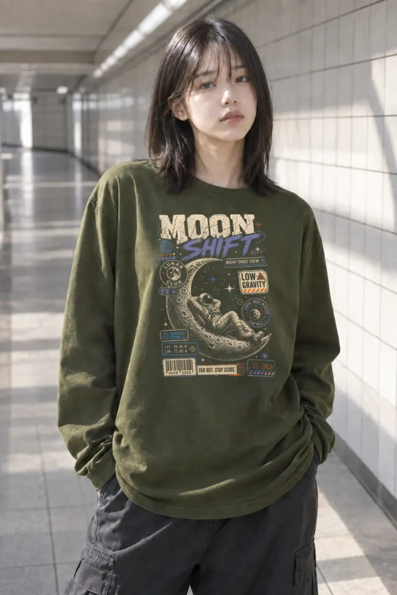 “Moon Shift” Unisex Longsleeve T-shirt | Gildan 2400