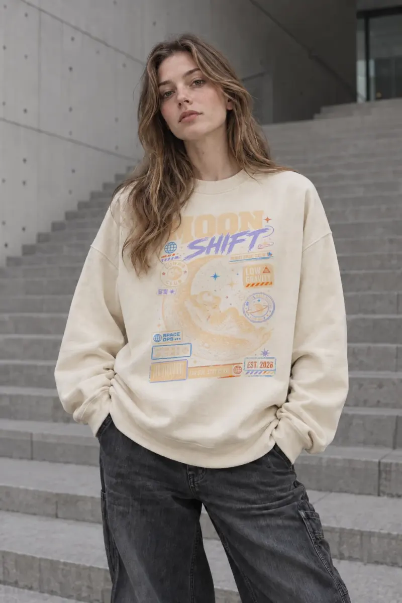 "Moon Shift" Unisex Sponge Fleece Crewneck Sweatshirt | Bella + Canvas 3901