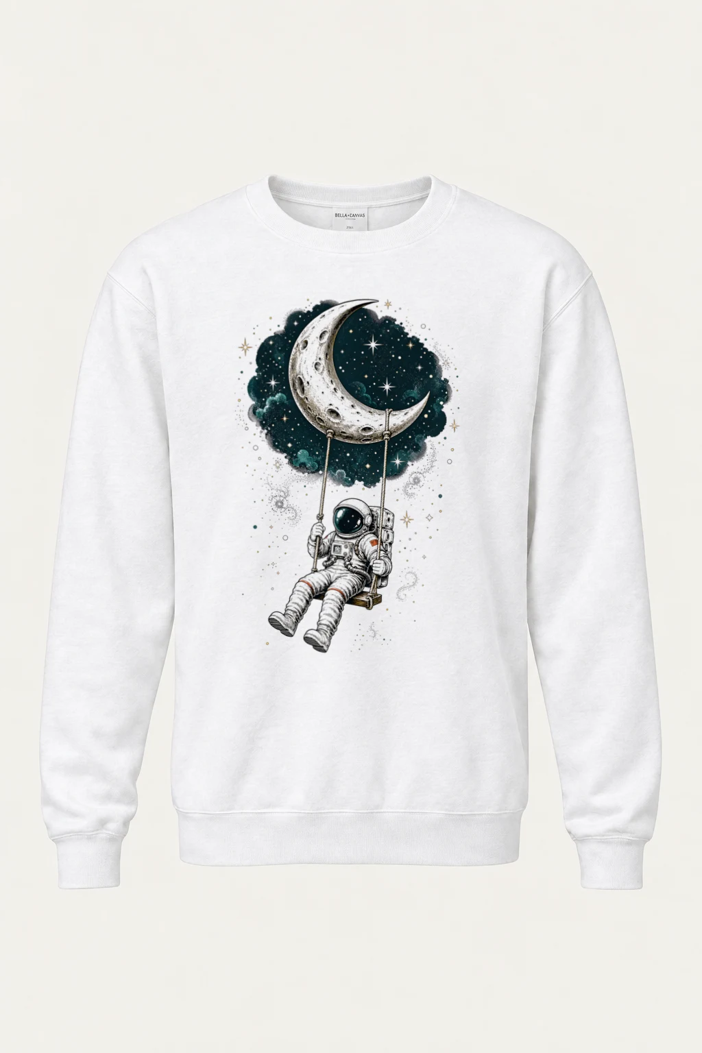 "Moon Swing Astronaut" Heavy Blend Unisex Crewneck Sweatshirt | Gildan 18000