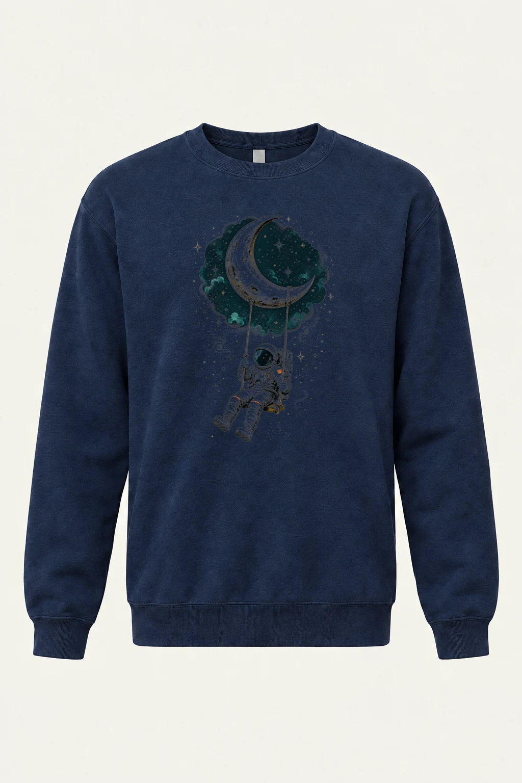 "Moon Swing Astronaut" Heavy Blend Unisex Crewneck Sweatshirt | Gildan 18000