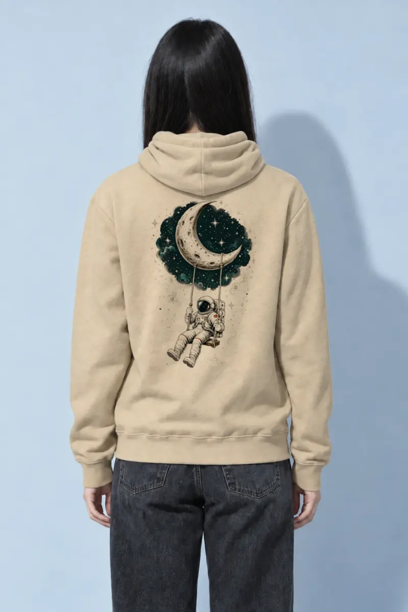"Moon Swing Astronaut" Heavy Blend Unisex Pullover Hoodie
