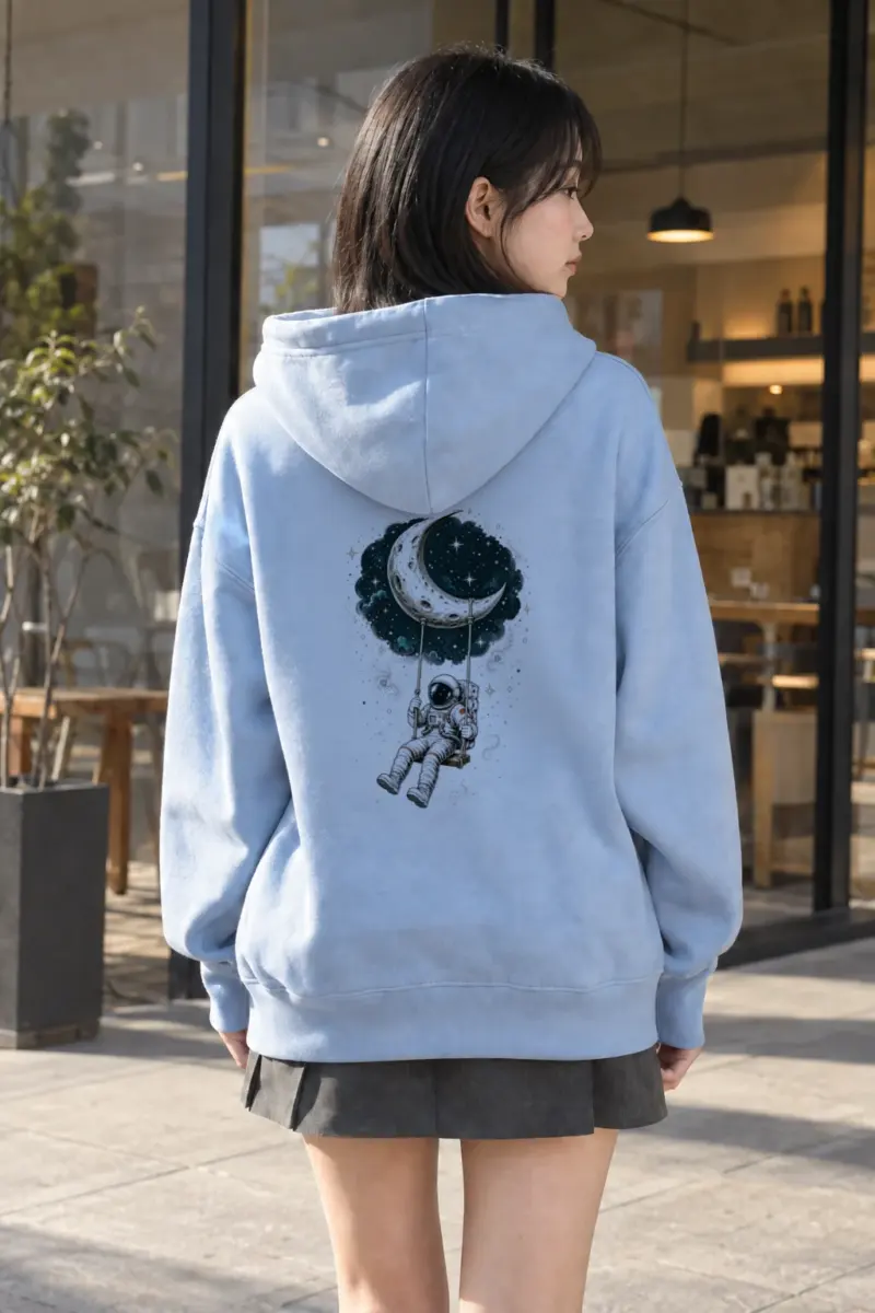 "Moon Swing Astronaut" Heavy Blend Unisex Pullover Hoodie | Gildan 18500