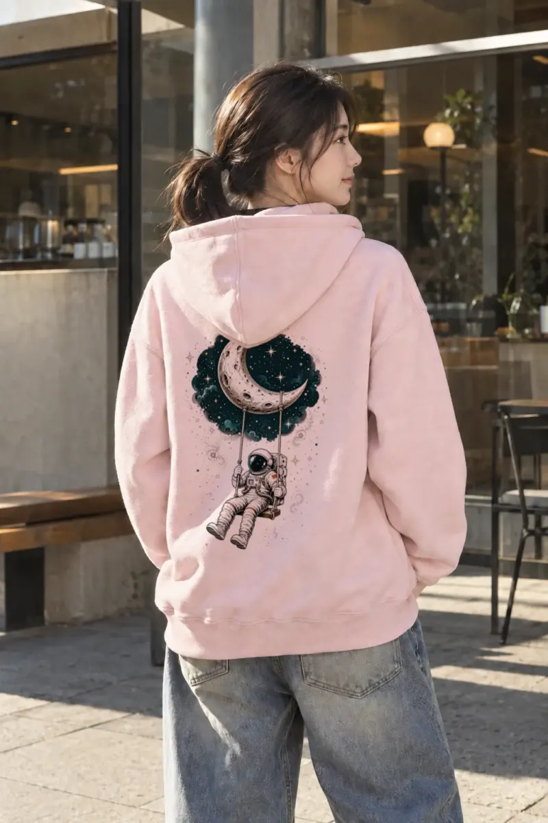 "Moon Swing Astronaut" Heavy Blend Unisex Pullover Hoodie | Gildan 18500