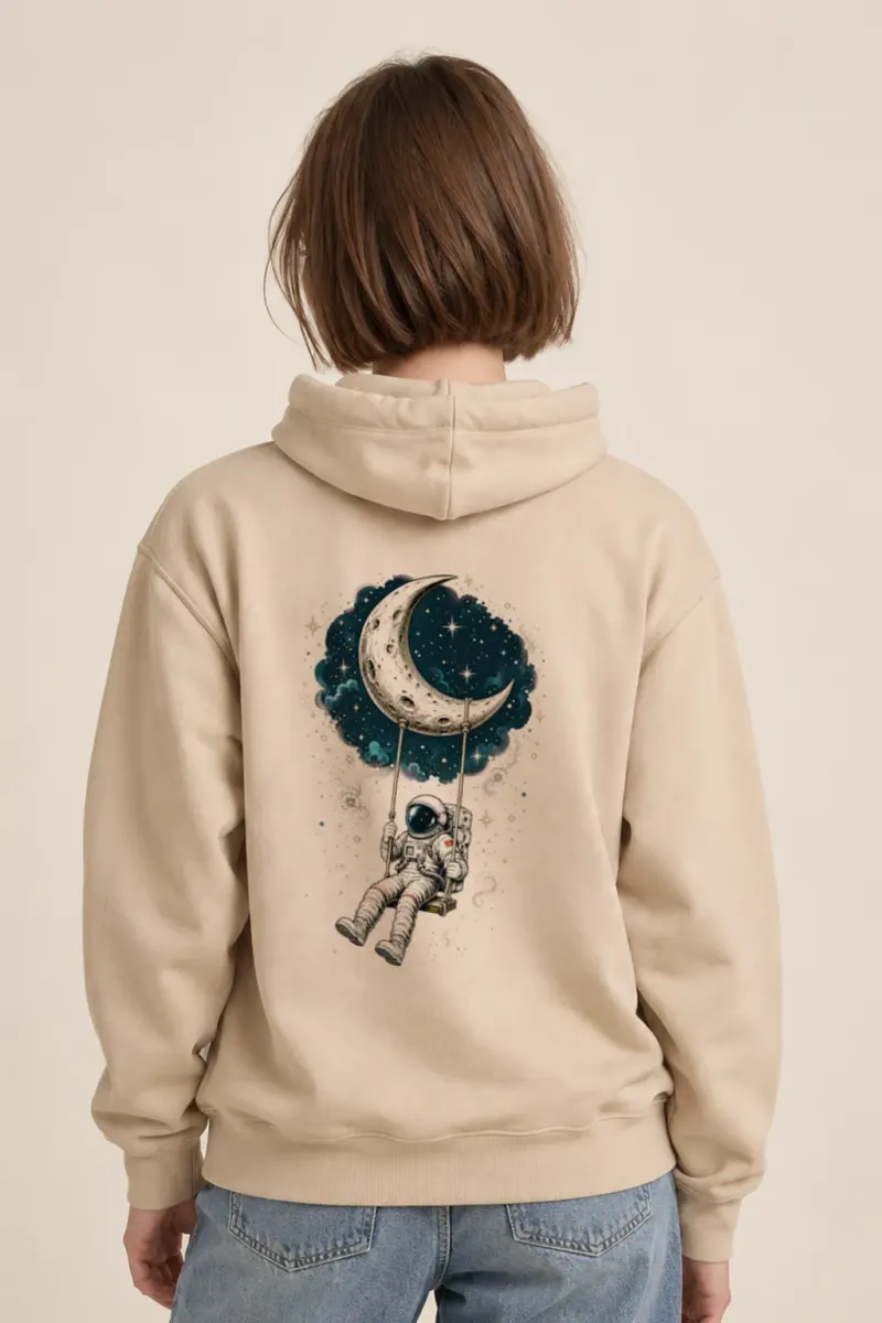 "Moon Swing Astronaut" Heavy Blend Unisex Pullover Hoodie