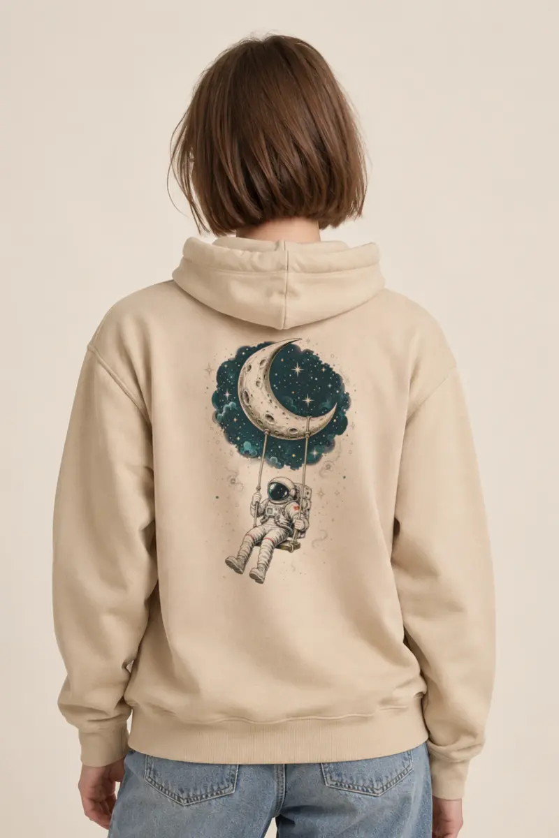 "Moon Swing Astronaut" Heavy Blend Unisex Pullover Hoodie