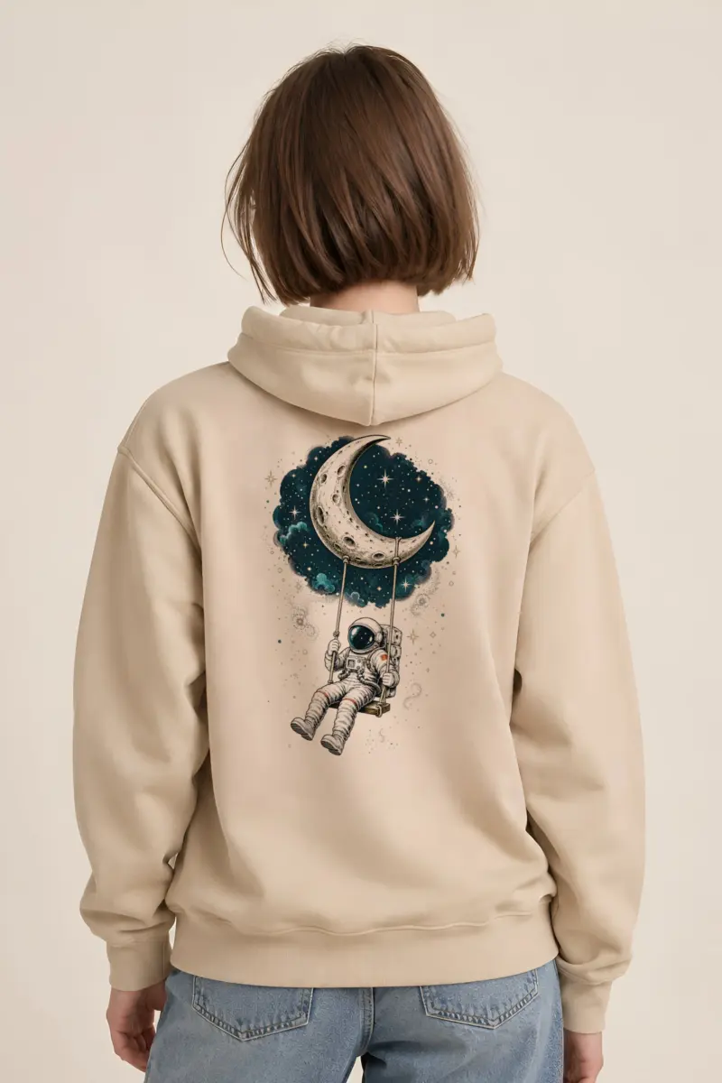 "Moon Swing Astronaut" Heavy Blend Unisex Pullover Hoodie