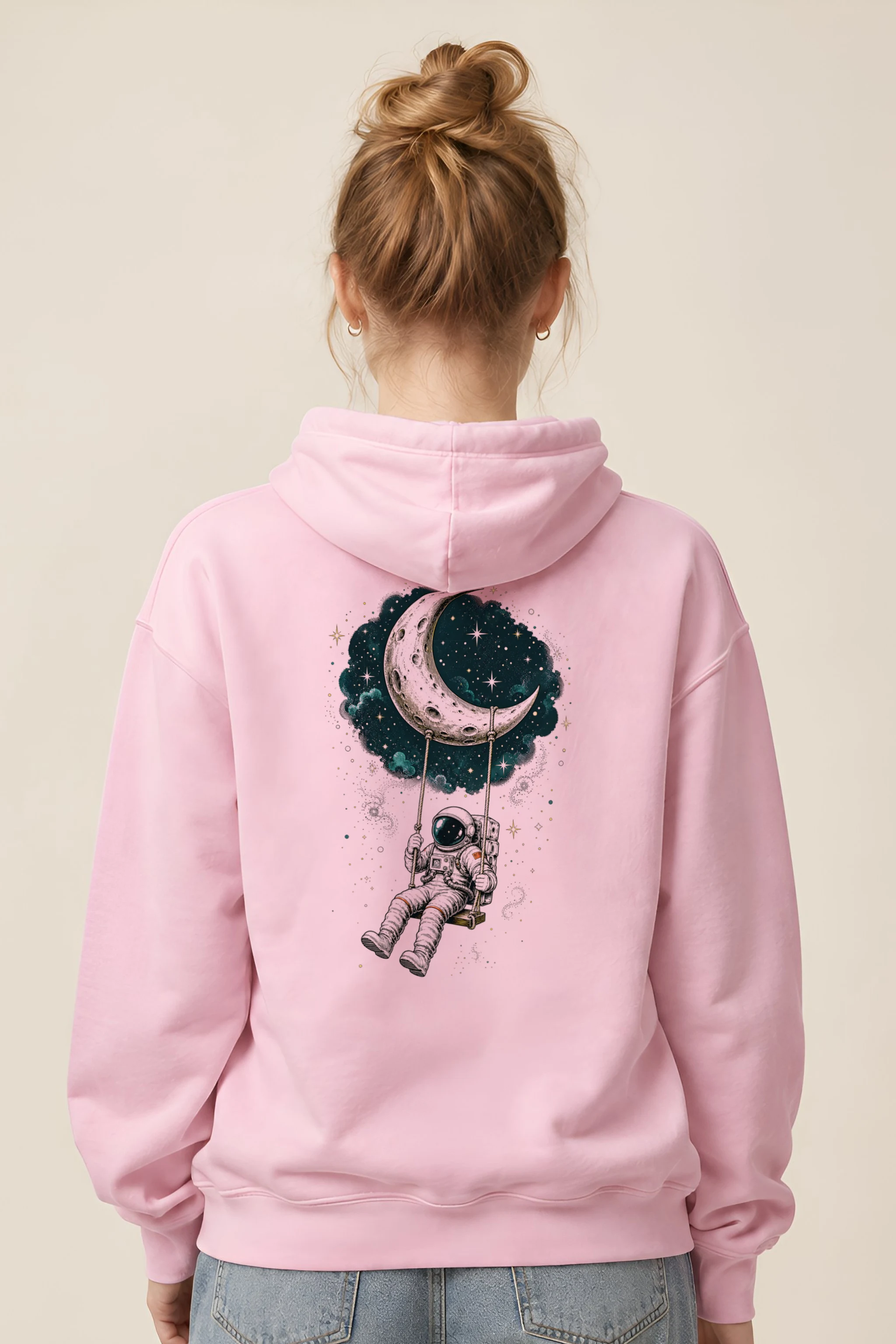 "Moon Swing Astronaut" 1 Pullover Hoodie