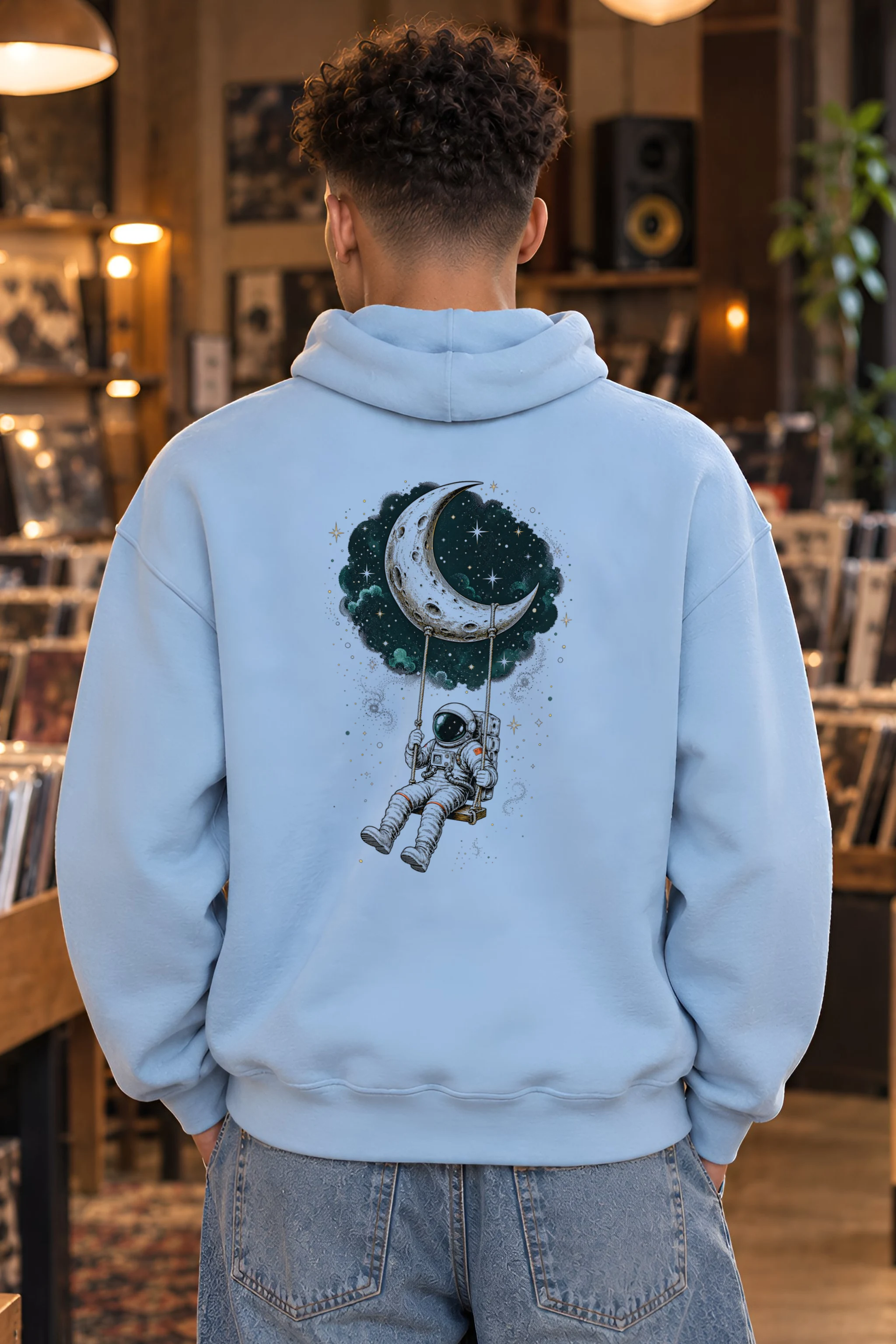 "Moon Swing Astronaut" 1 Pullover Hoodie