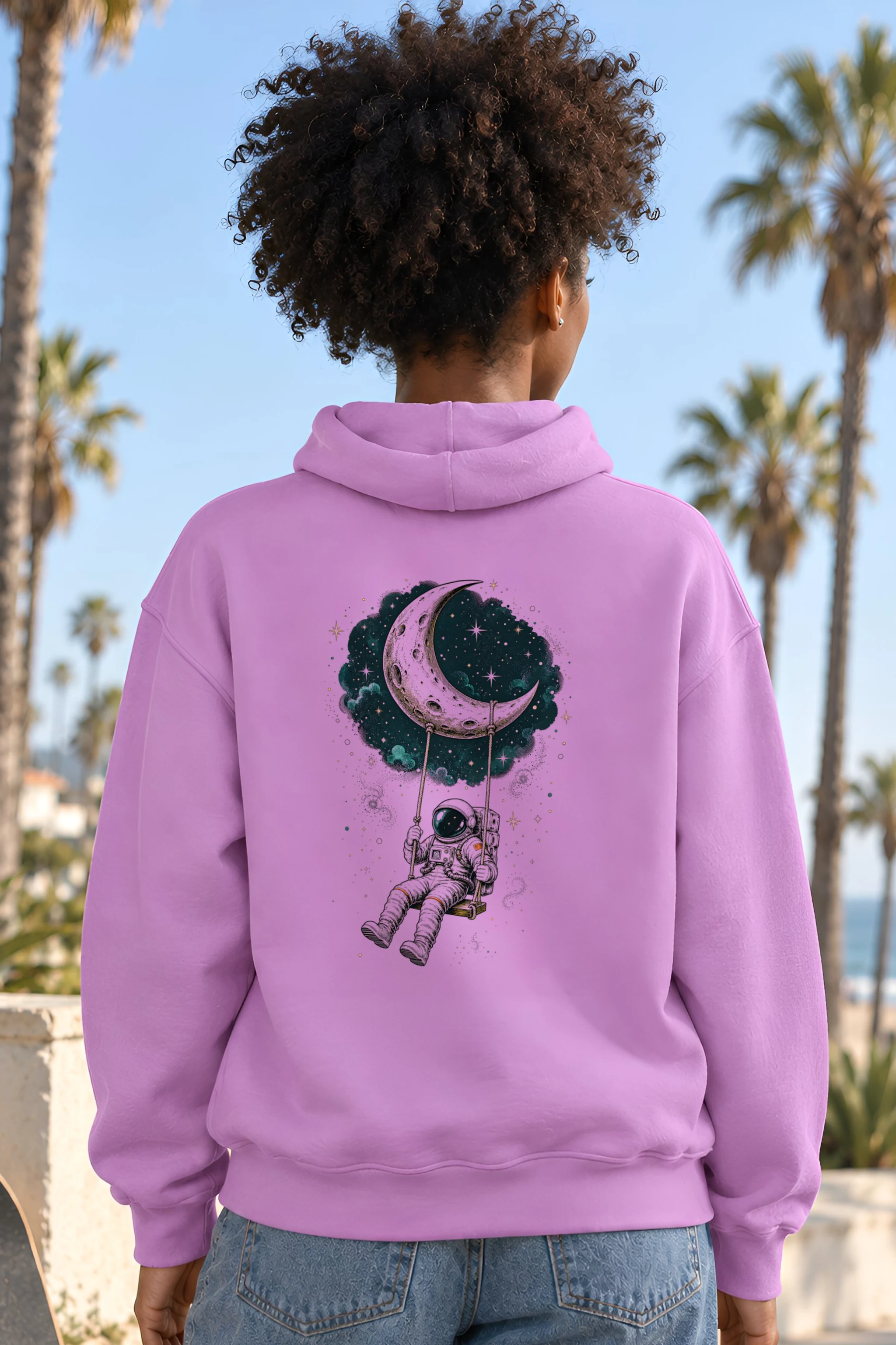 "Moon Swing Astronaut" 1 Pullover Hoodie