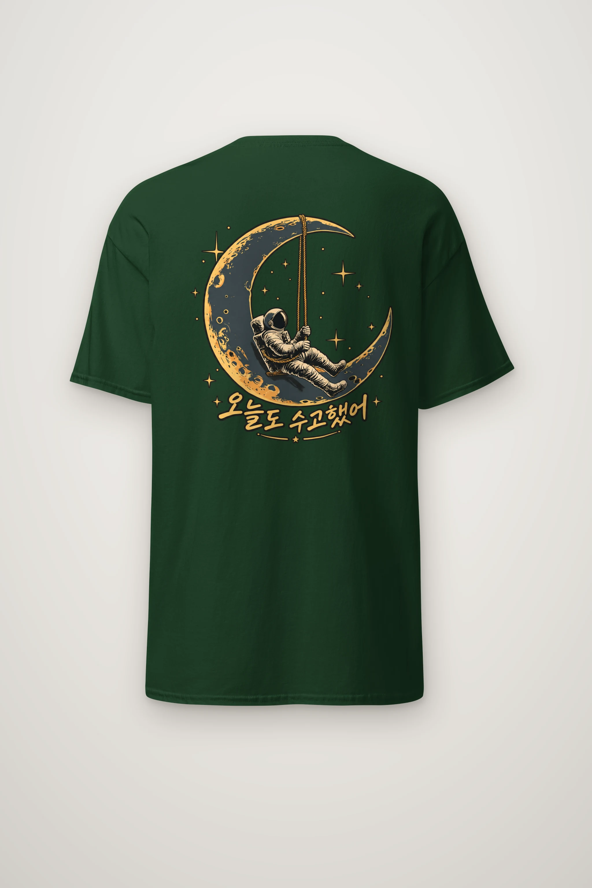 "Moon Swing Astronaut" Heavyweight Unisex Crewneck T-shirt