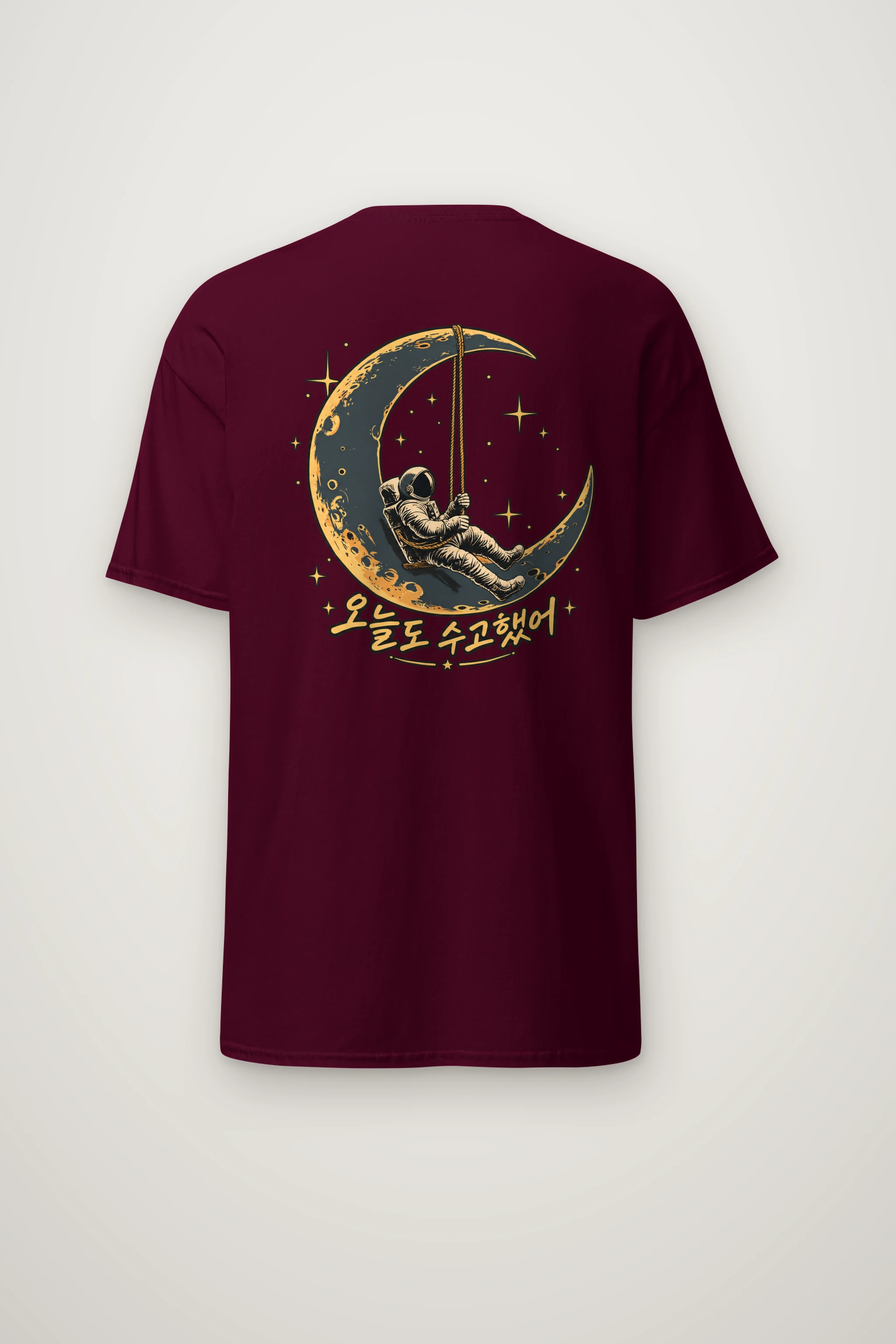 "Moon Swing Astronaut" Heavyweight Unisex Crewneck T-shirt
