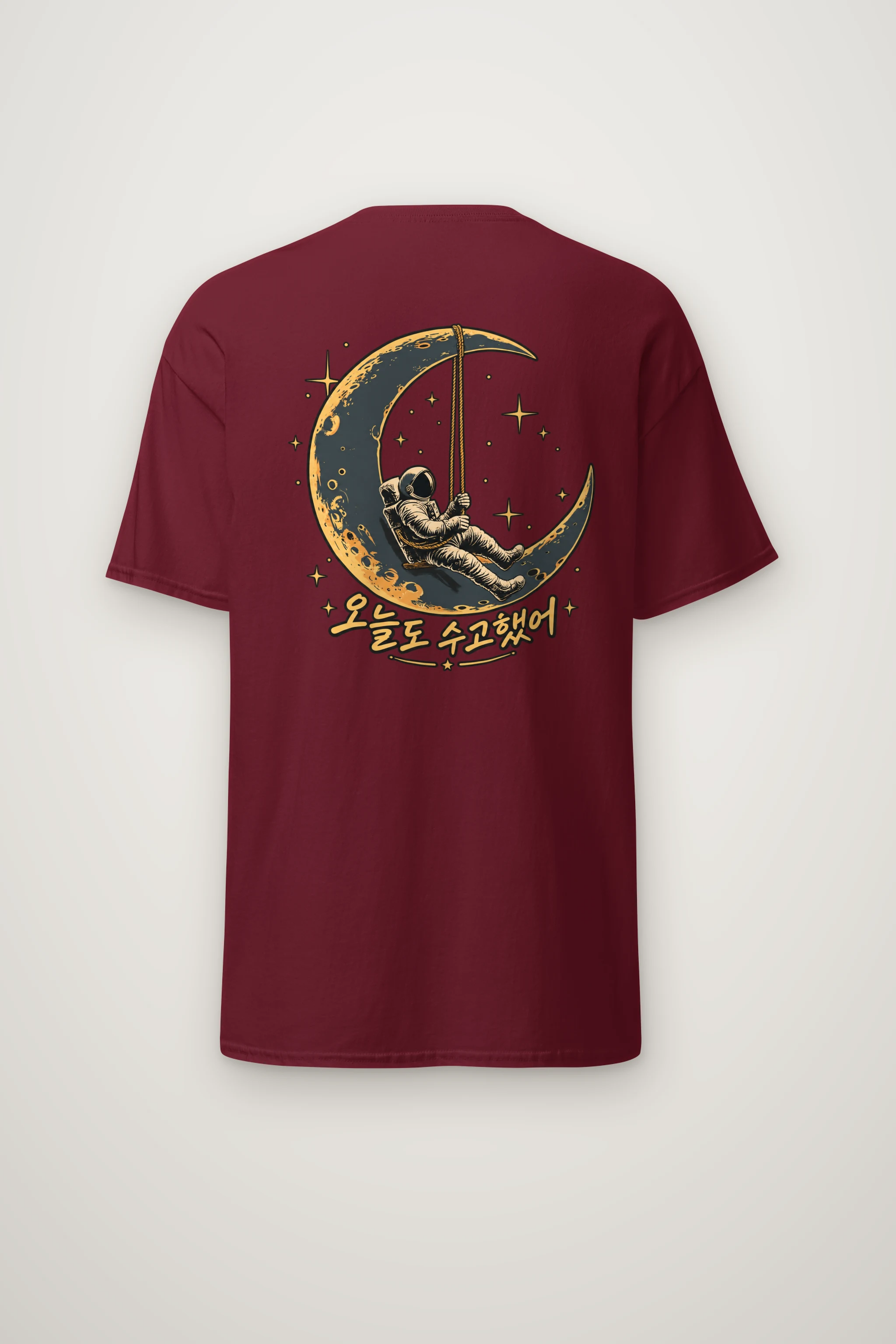 "Moon Swing Astronaut" Heavyweight Unisex Crewneck T-shirt