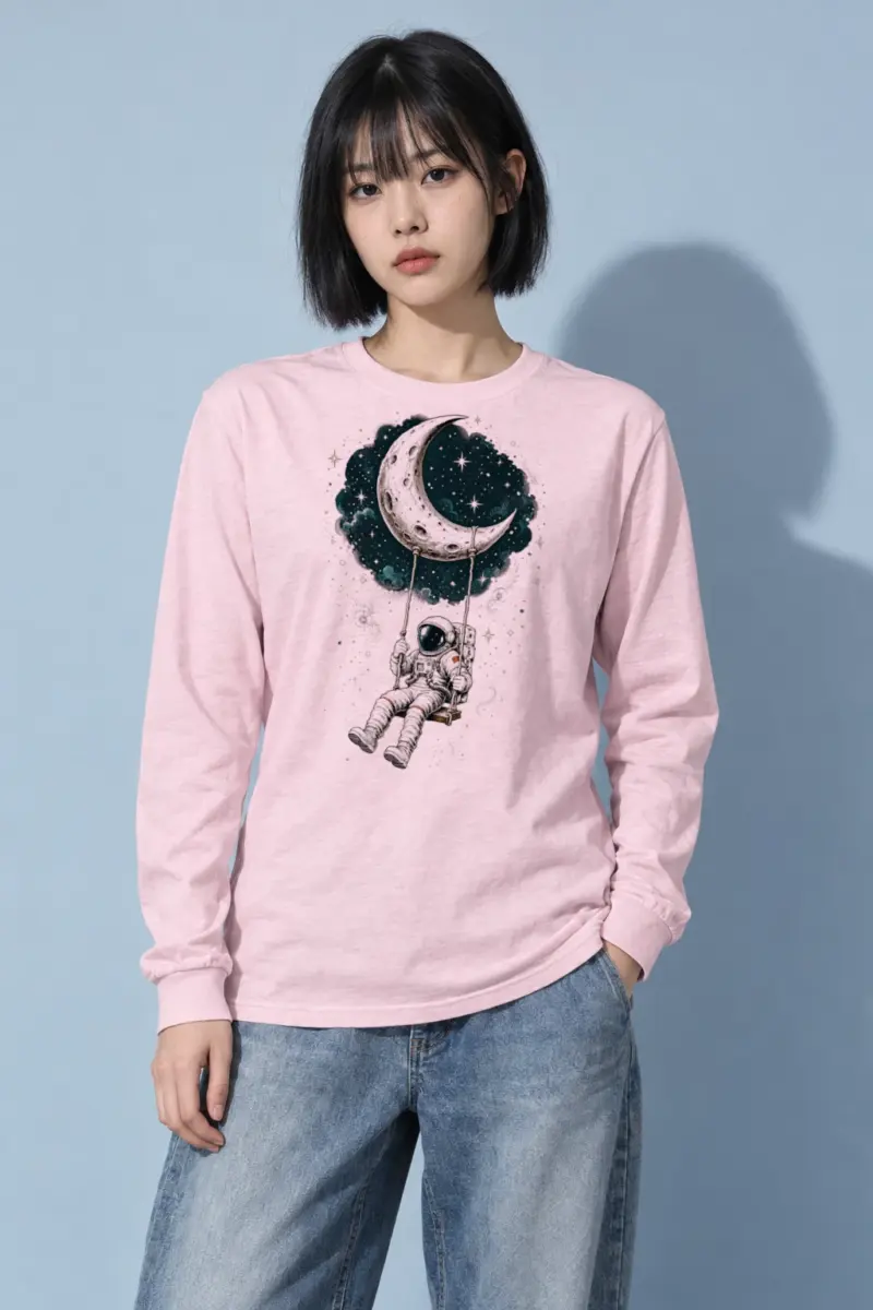 "Moon Swing Astronaut" Unisex Longsleeve T-shirt