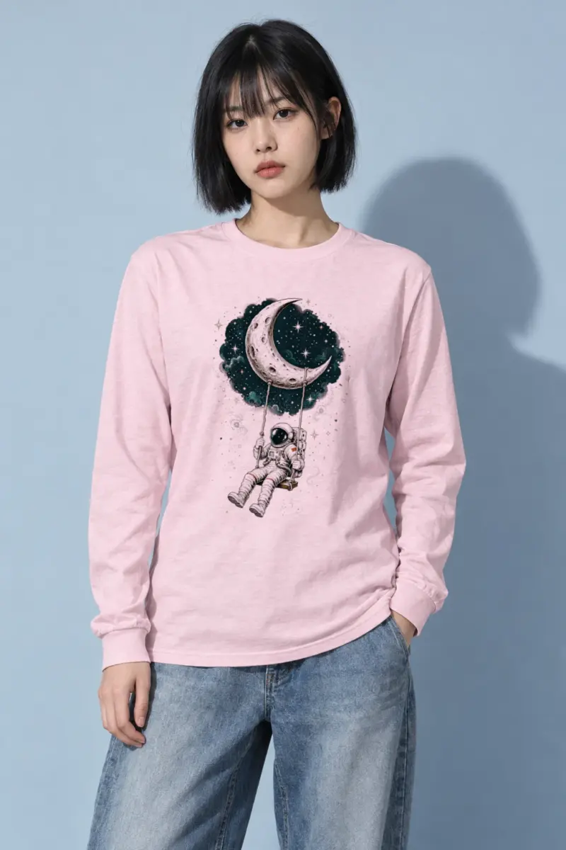"Moon Swing Astronaut" Unisex Longsleeve T-shirt