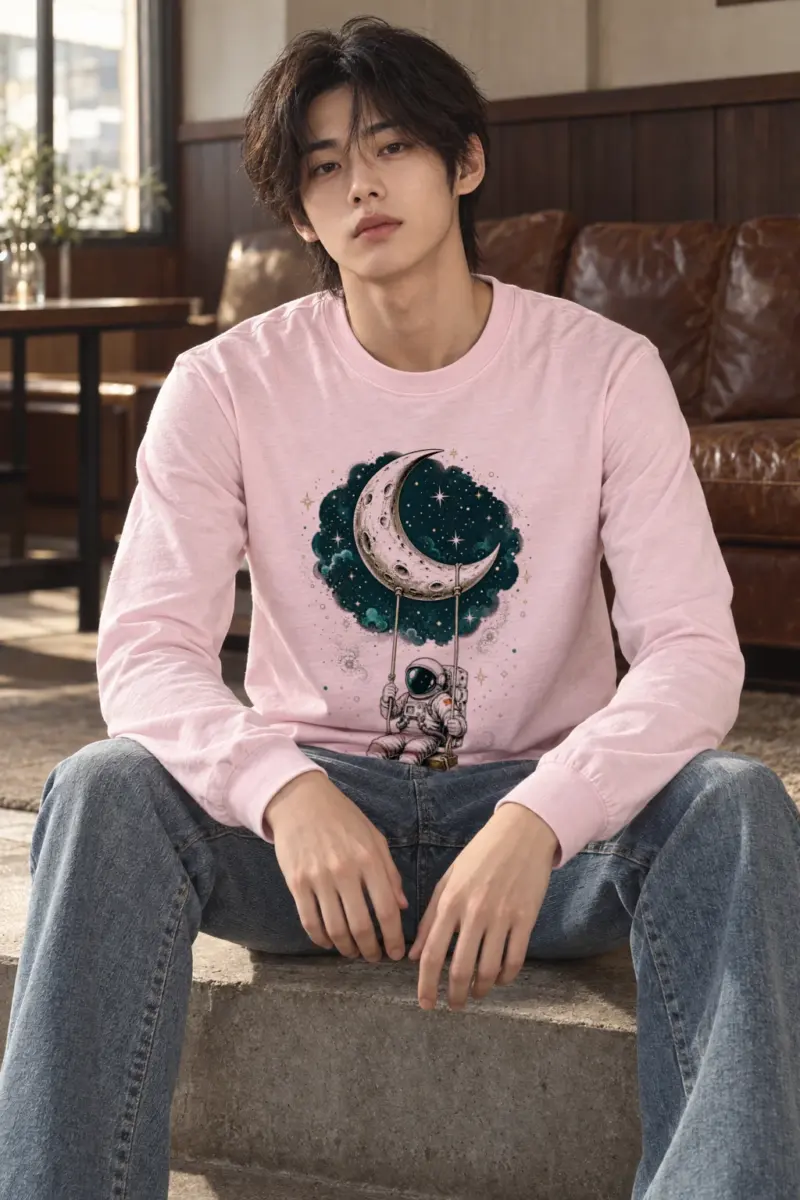 "Moon Swing Astronaut" Unisex Longsleeve T-shirt