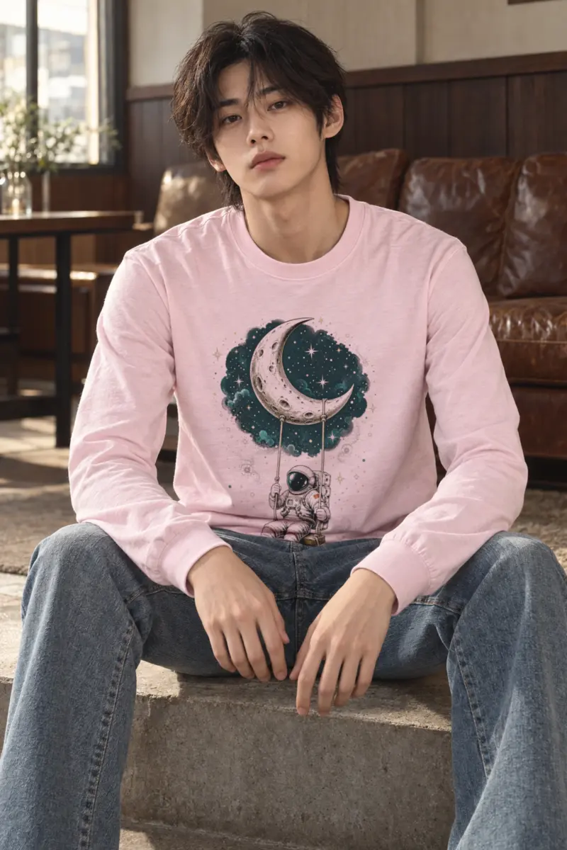"Moon Swing Astronaut" Unisex Longsleeve T-shirt