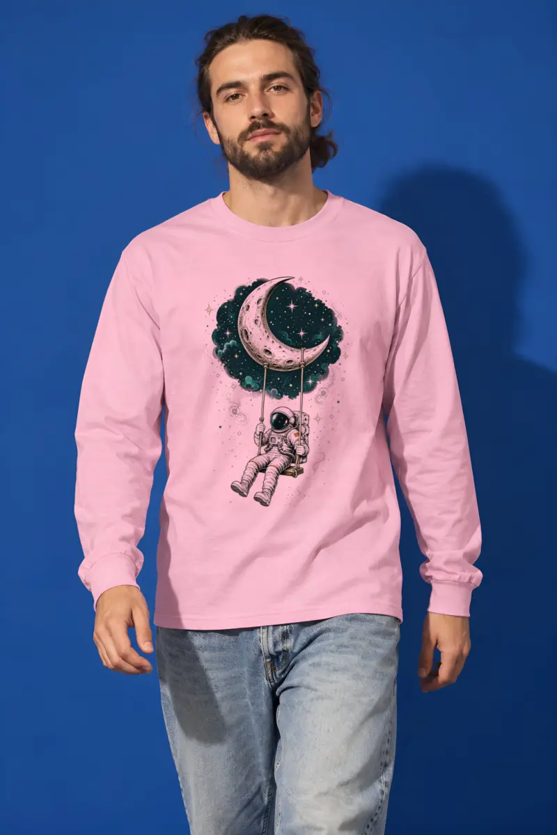 "Moon Swing Astronaut" Unisex Longsleeve T-shirt