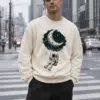 "Moon Swing Astronaut" Unisex Sponge Fleece Crewneck Sweatshirt | Bella + Canvas 3901