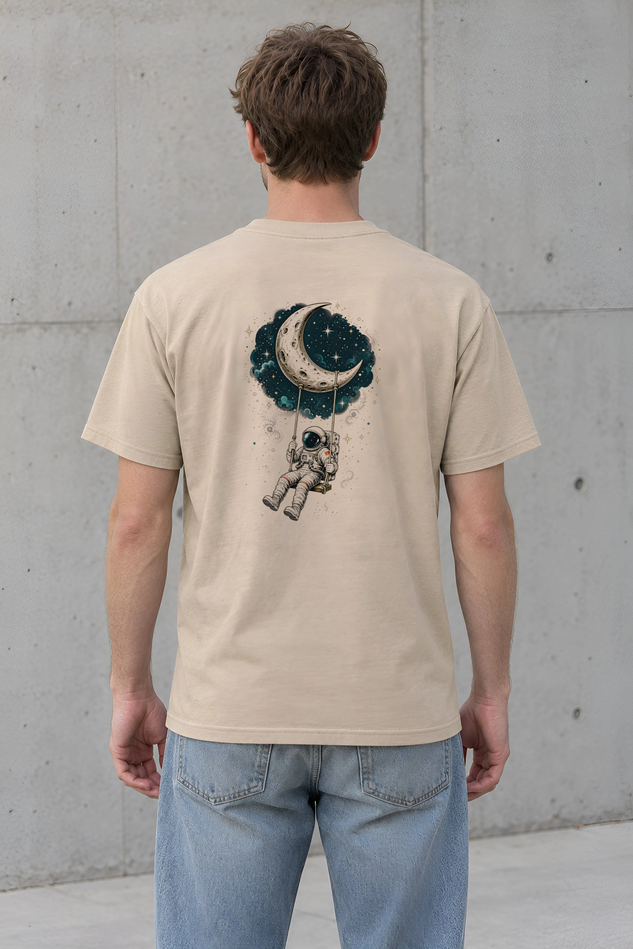 "Moon Swing" Heavyweight Unisex Crewneck T-shirt
