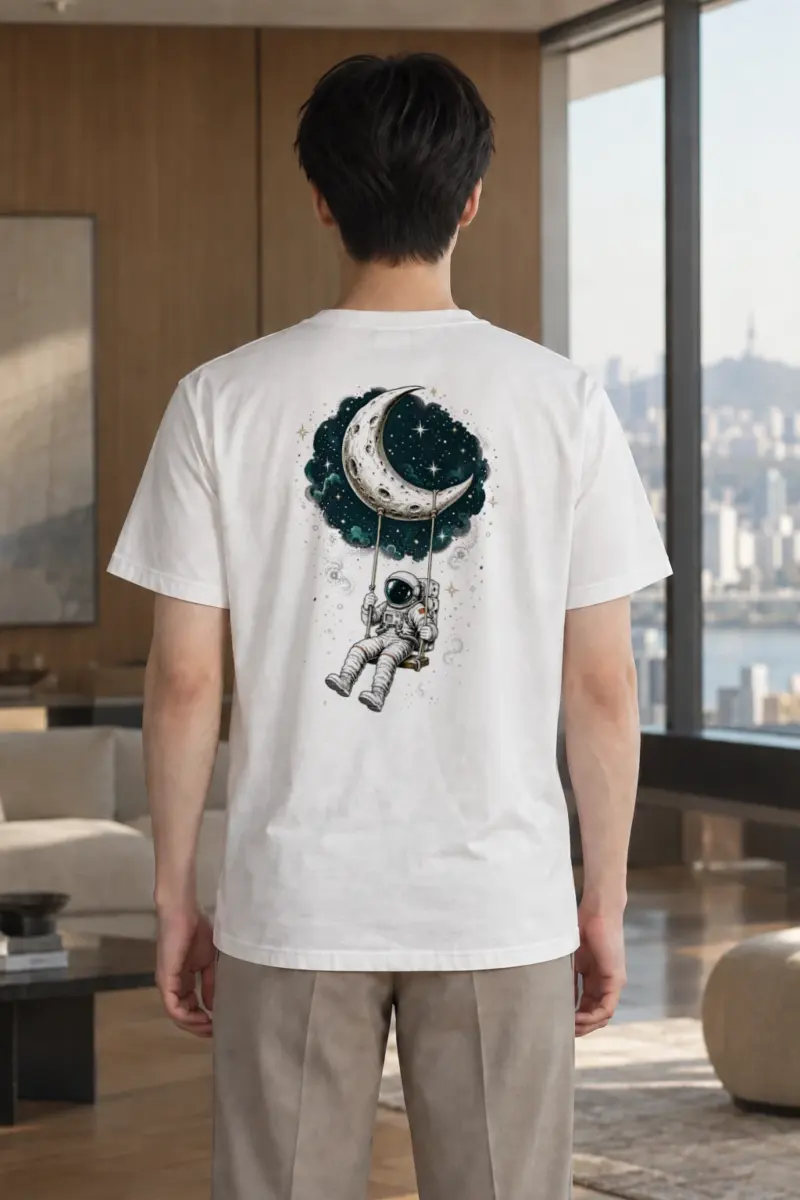 "Moon Swing" Heavyweight Unisex Crewneck T-shirt | Gildan 5000