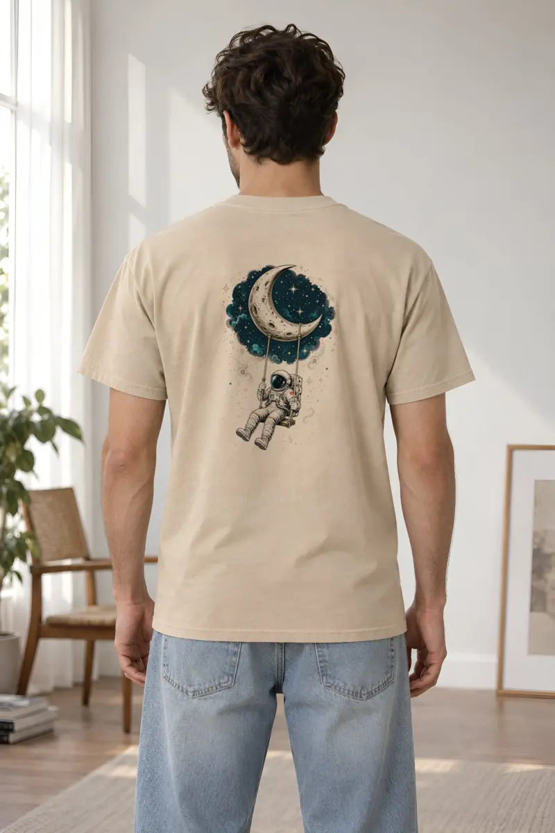 "Moon Swing" Heavyweight Unisex Crewneck T-shirt
