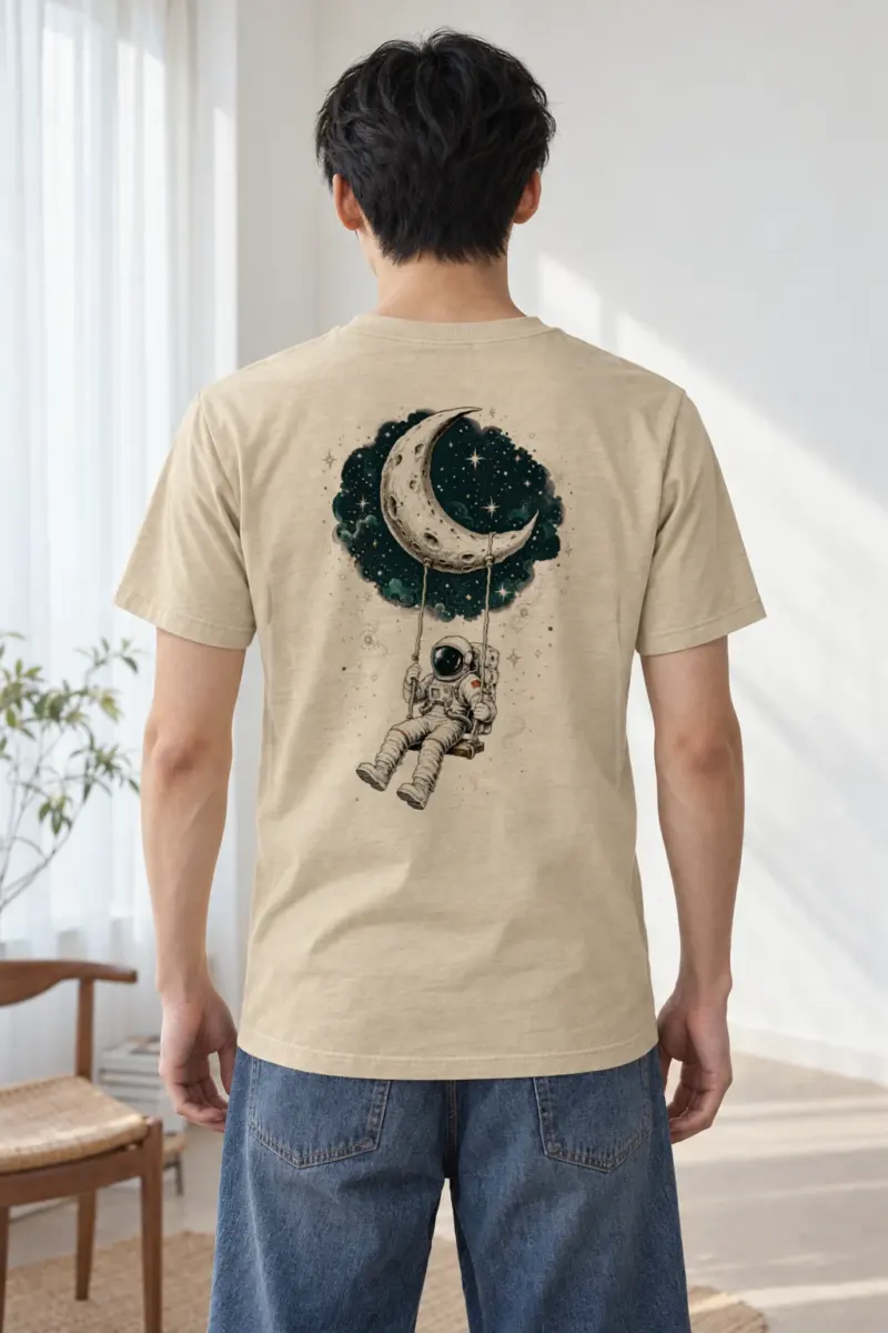 "Moon Swing" Heavyweight Unisex Crewneck T-shirt