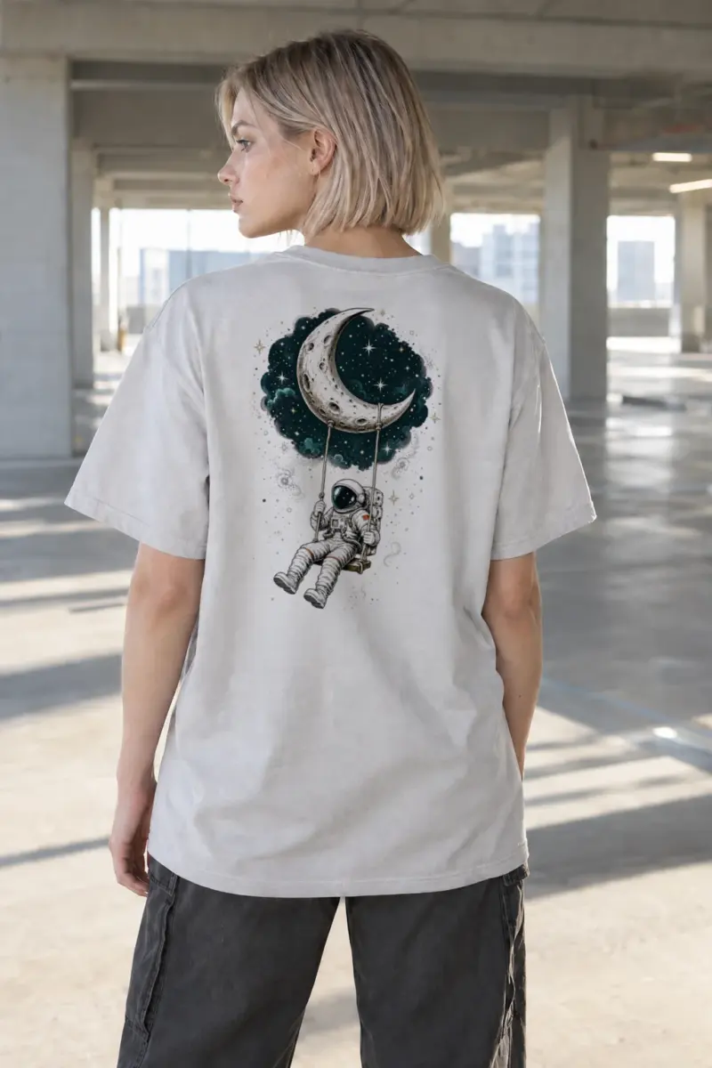 "Moon Swing" Heavyweight Unisex Crewneck T-shirt | Gildan 5000