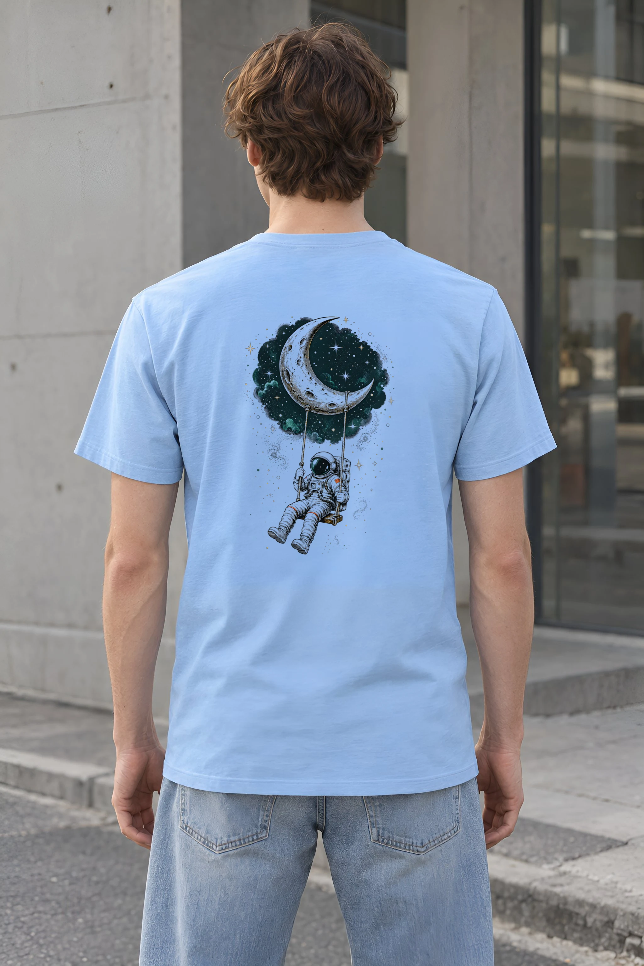 "Moon Swing" Heavyweight Unisex Crewneck T-shirt