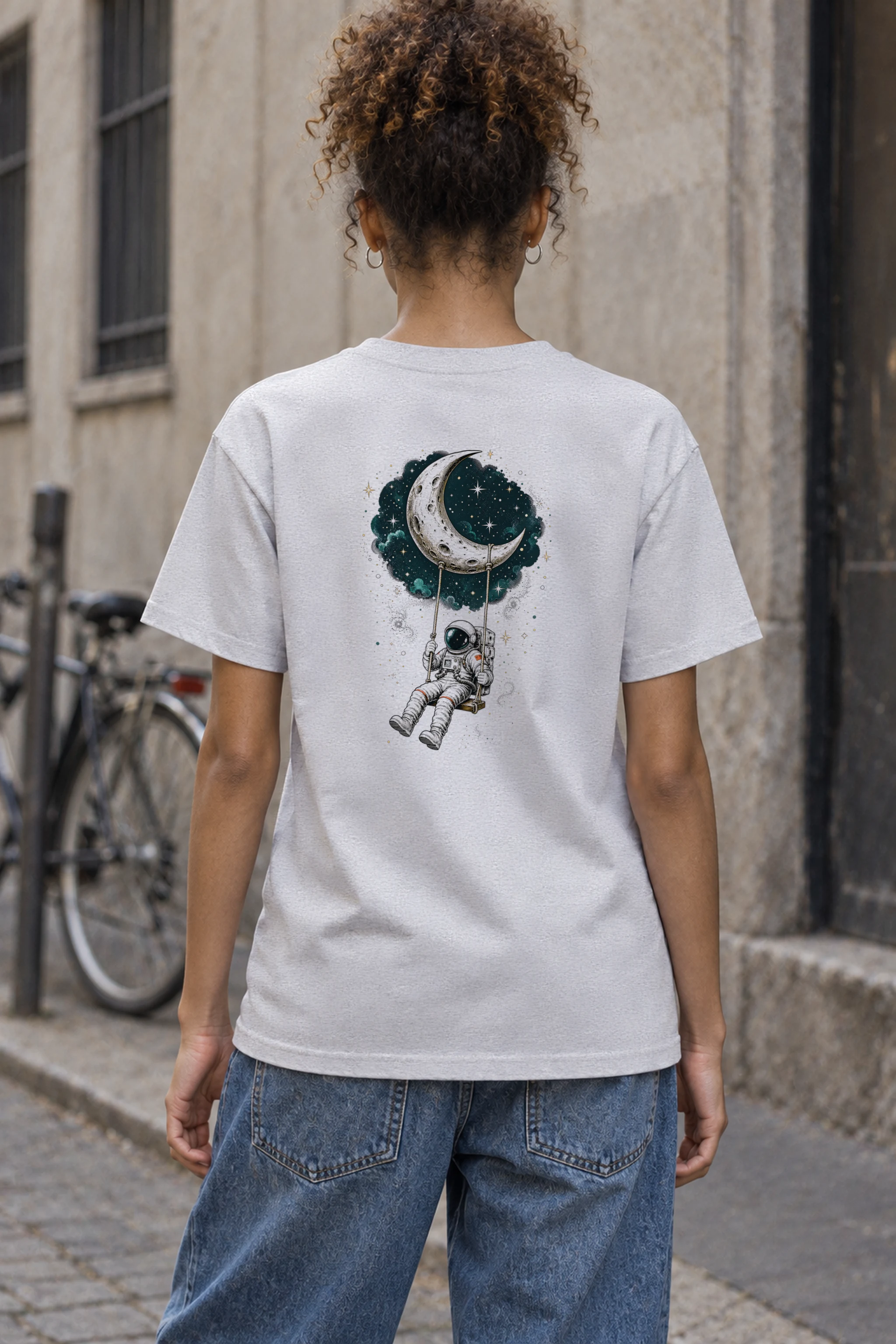 "Moon Swing" Heavyweight Unisex Crewneck T-shirt