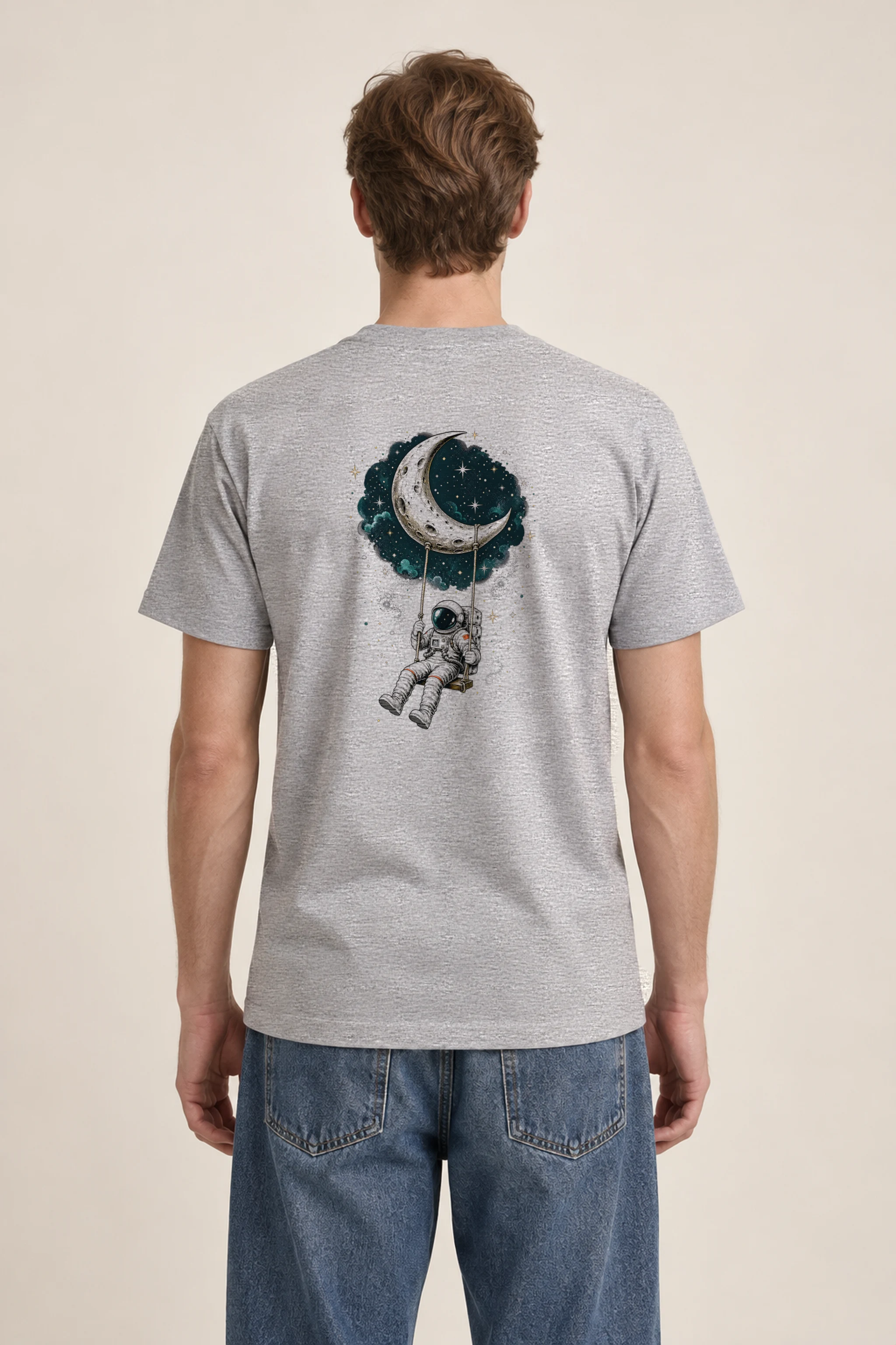 "Moon Swing" Heavyweight Unisex Crewneck T-shirt