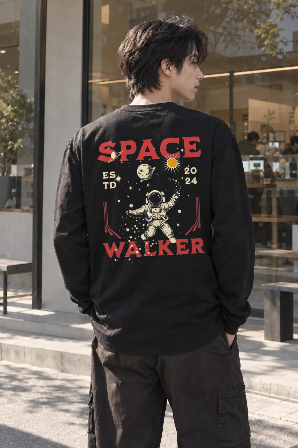 "Moon Walker" Unisex Longsleeve T-shirt | Gildan 2400