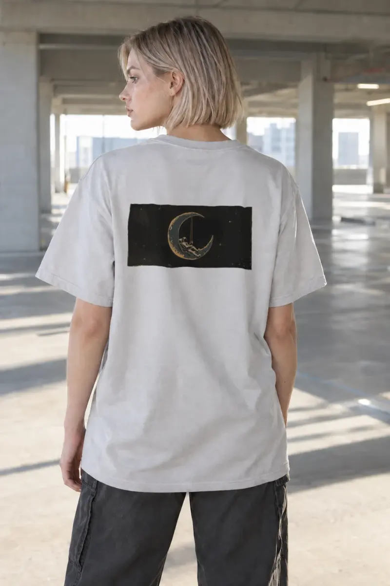 "Moonbound Astronaut" Heavyweight Unisex Crewneck T-shirt | Gildan 5000
