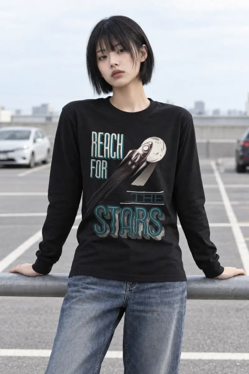 "Moonbound Rocket" Unisex Longsleeve T-shirt