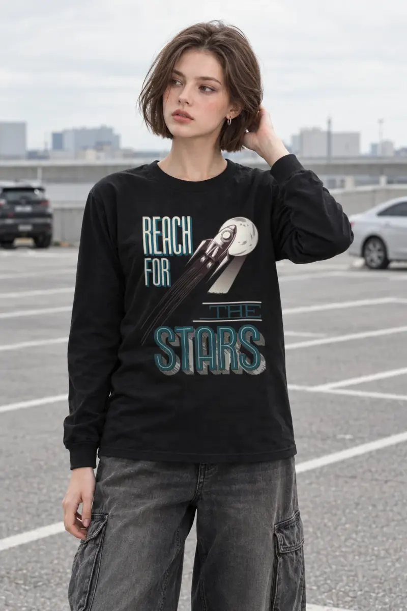 "Moonbound Rocket" Unisex Longsleeve T-shirt