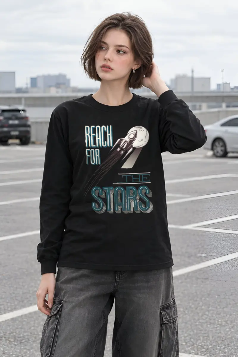 "Moonbound Rocket" Unisex Longsleeve T-shirt