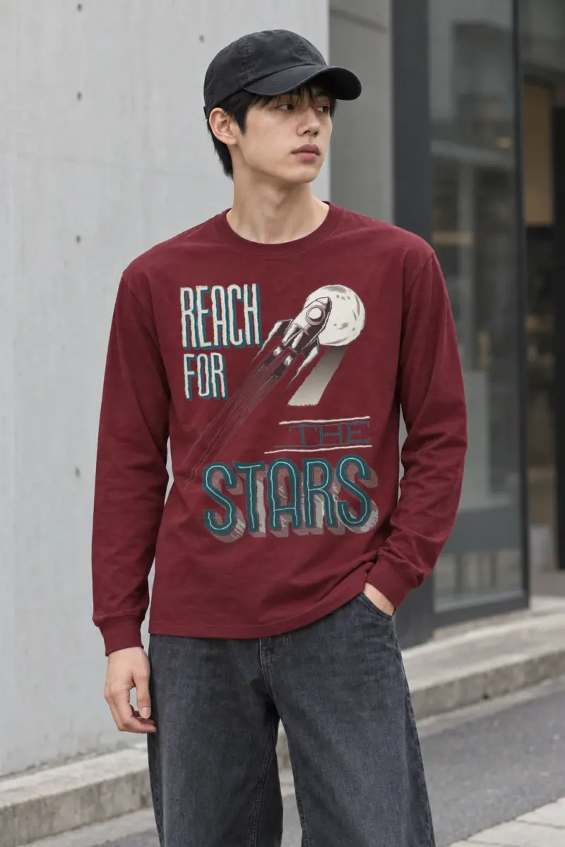 "Moonbound Rocket" Unisex Longsleeve T-shirt | Gildan 2400