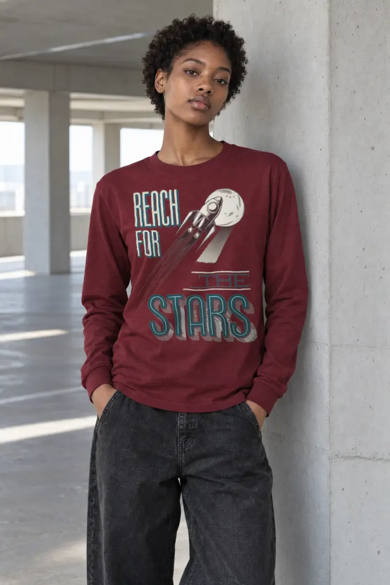 "Moonbound Rocket" Unisex Longsleeve T-shirt | Gildan 2400
